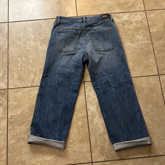 Express Low Rise Medium Wash Baggy Relaxed Straight Blue Jeans 10 Short 10S 10 S - Picture 11 of 16
